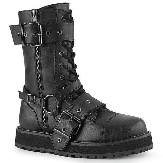 DemoniaCult Herrenstiefel VALOR-220 BLK Vegan Leder