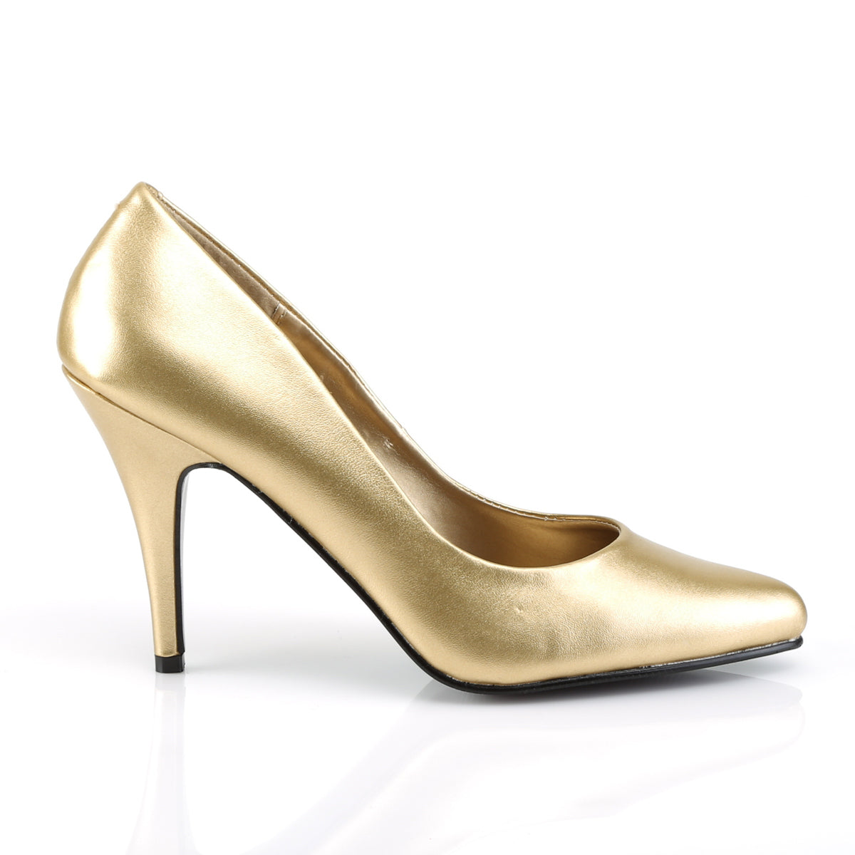 Pleaser Womens Pumps VANITY-420 Gold Faux Leather