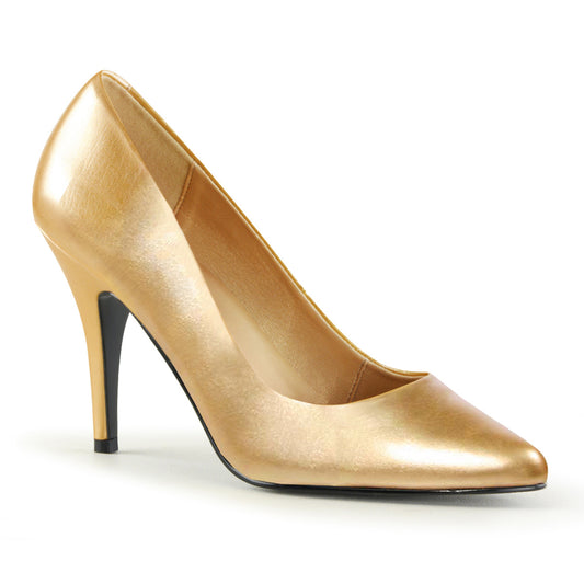 Pleaser Womens Pumps VANITY-420 Gold Faux Leather