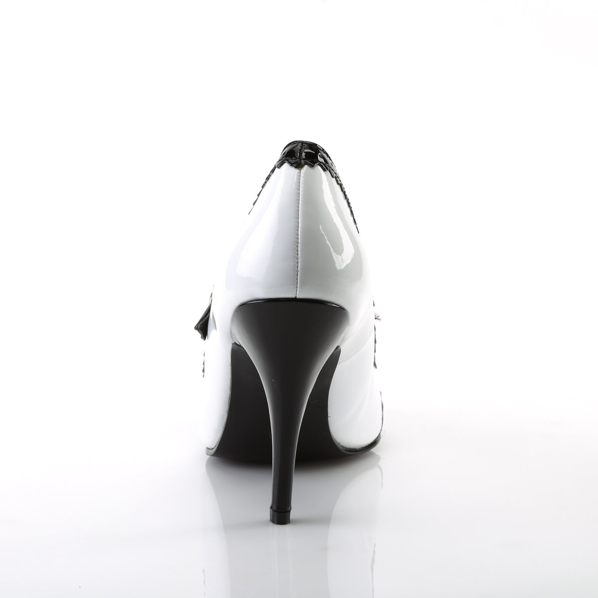 Pleaser Frauenpumpen VANITY-442 BLK-WHT PAT