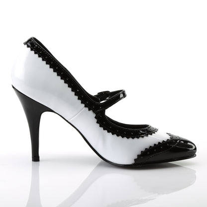 Pleaser Frauenpumpen VANITY-442 BLK-WHT PAT
