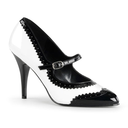 Pleaser Frauenpumpen VANITY-442 BLK-WHT PAT