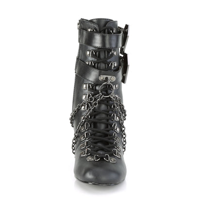 DemoniaCult Damenknöchelstiefel VIVIKA-128 BLK Vegan Leder