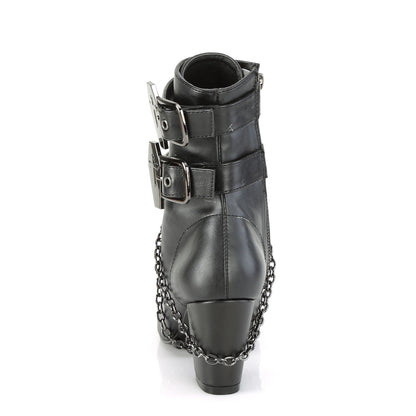 DemoniaCult Damenknöchelstiefel VIVIKA-128 BLK Vegan Leder