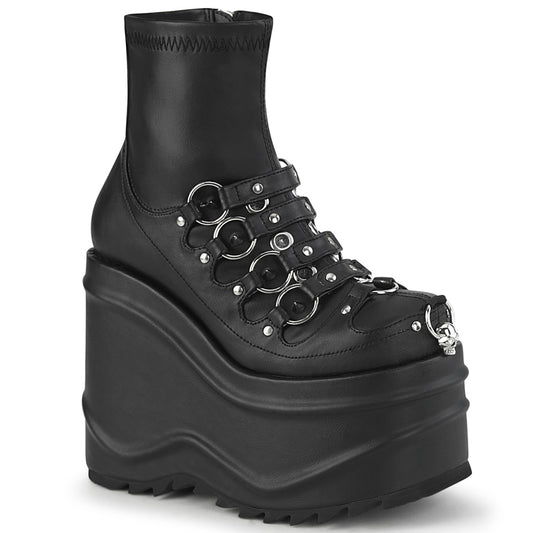 DemoniaCult  Stiefeletten WAVE-110 BLK Stretch Vegan Leder
