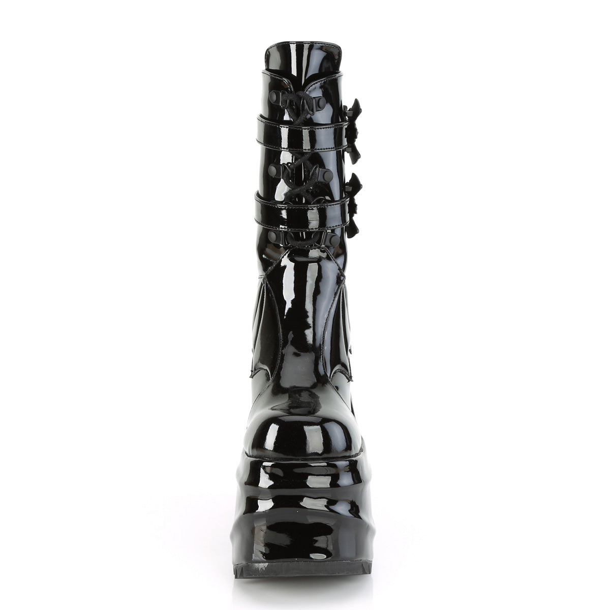 DemoniaCult Frauenstiefel WAVE-150 Blk Pat