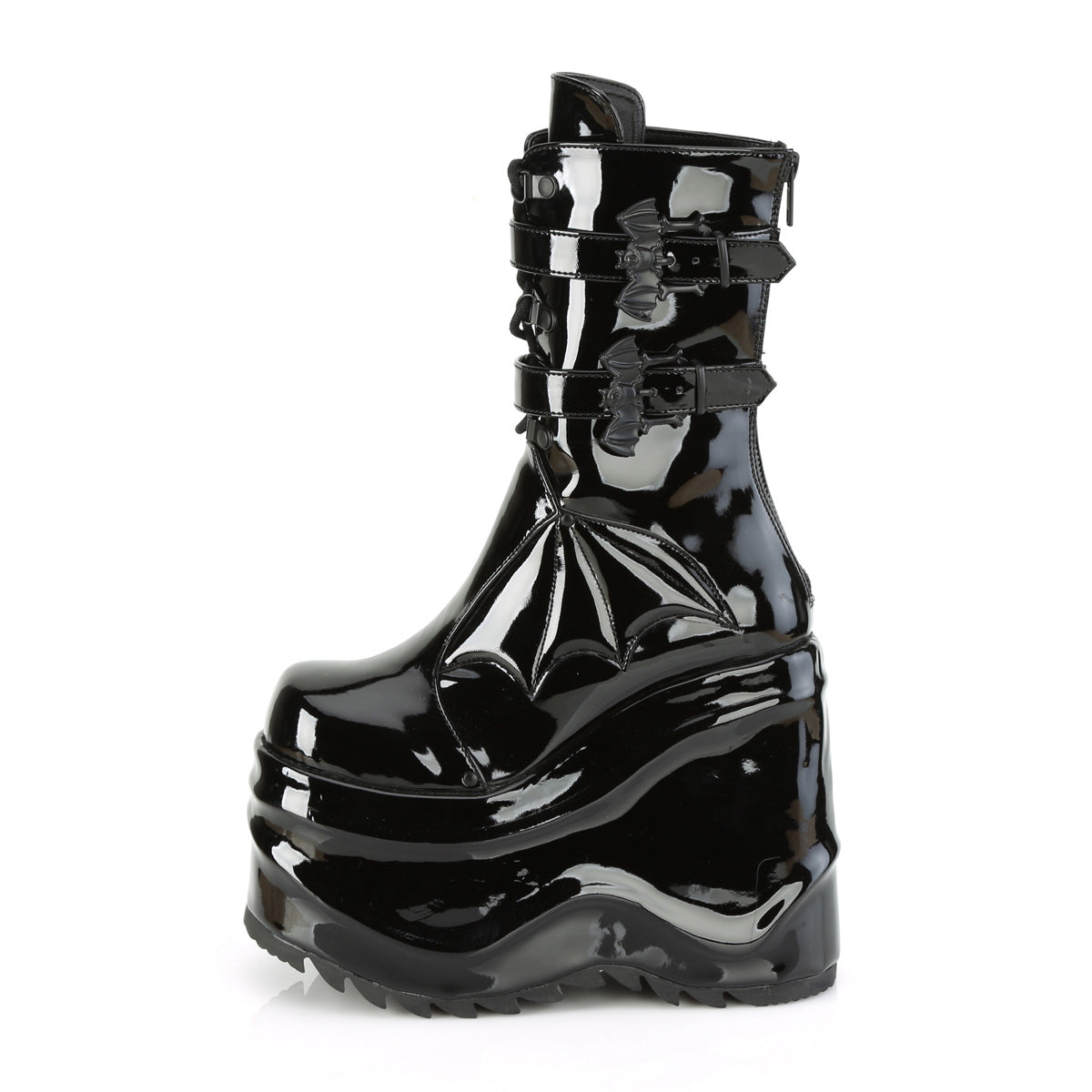 DemoniaCult Frauenstiefel WAVE-150 Blk Pat