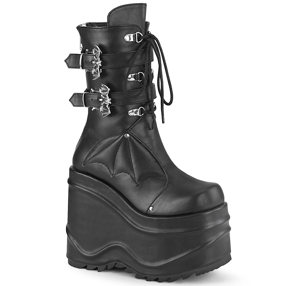 DemoniaCult Frauenstiefel WAVE-150 BLK Vegan Leder