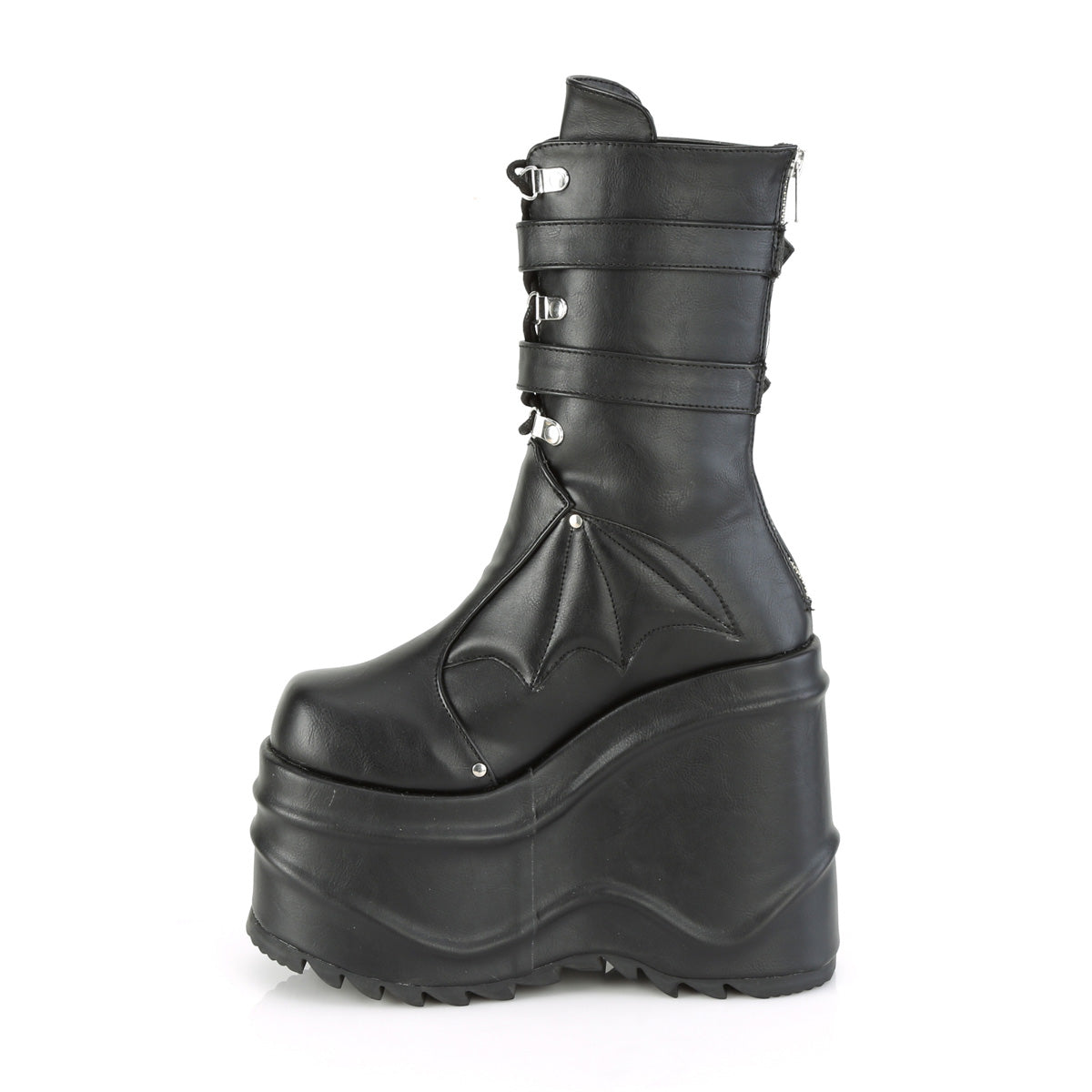 DemoniaCult Womens Boots WAVE-150 Blk Vegan Leather