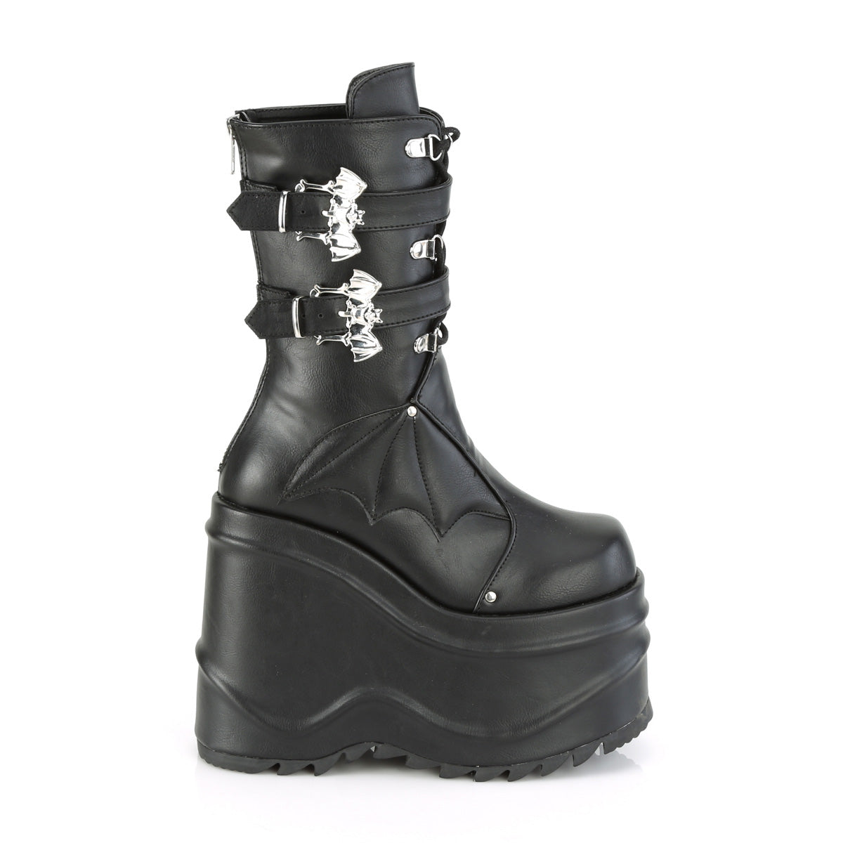 DemoniaCult Frauenstiefel WAVE-150 BLK Vegan Leder