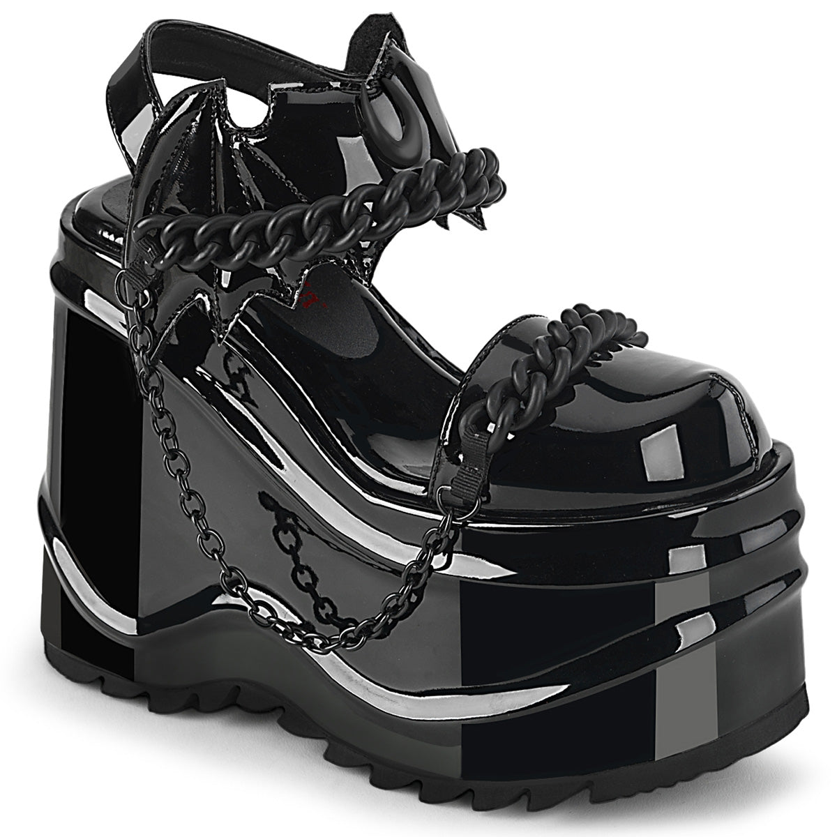 DemoniaCult Frauen Sandalen WAVE-20 Blk Pat
