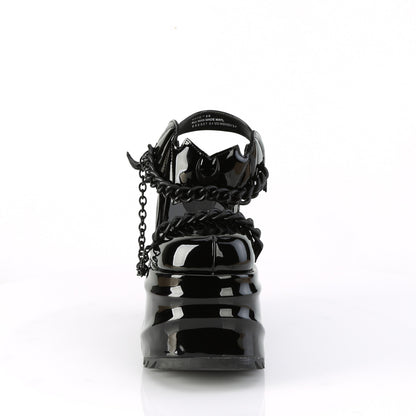 DemoniaCult Frauen Sandalen WAVE-20 Blk Pat