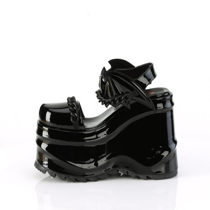 DemoniaCult Frauen Sandalen WAVE-20 Blk Pat