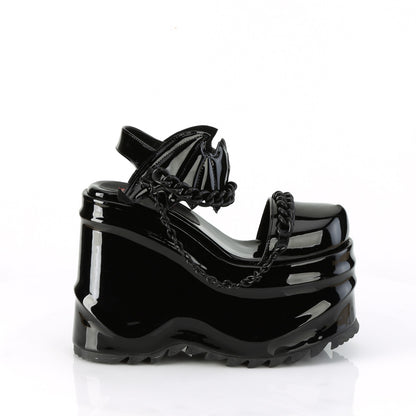 DemoniaCult Frauen Sandalen WAVE-20 Blk Pat