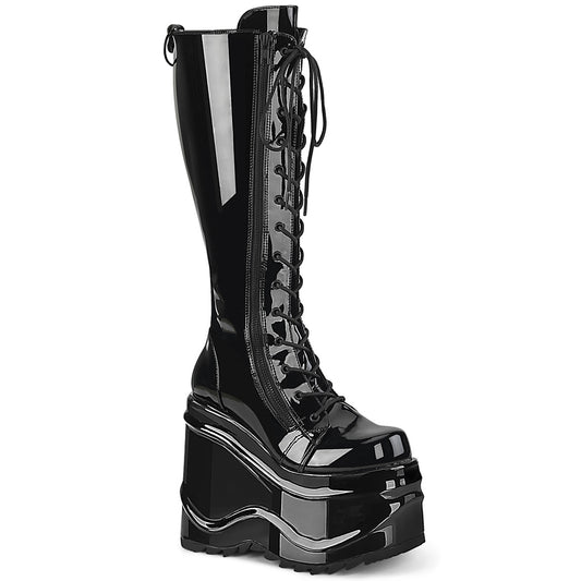 DemoniaCult Frauenstiefel WAVE-200 BLK Patent