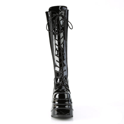 DemoniaCult Frauenstiefel WAVE-200 BLK Patent