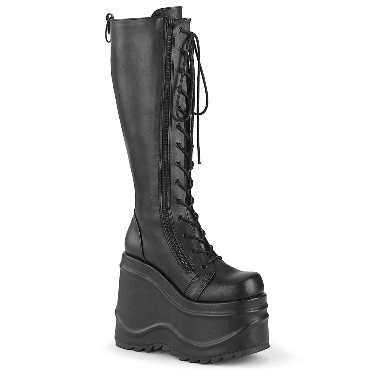 DemoniaCult Frauenstiefel WAVE-200 BLK Vegan Leder