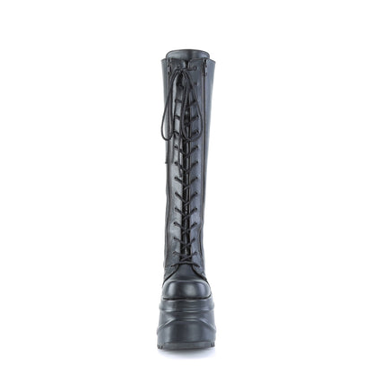 DemoniaCult Frauenstiefel WAVE-200 BLK Vegan Leder