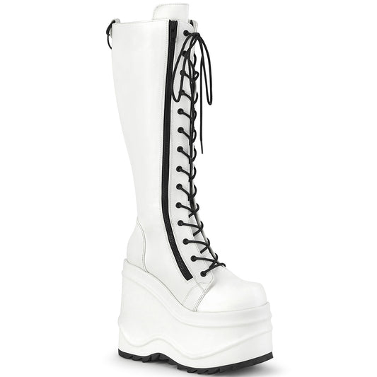 DemoniaCult Frauenstiefel WAVE-200 wht veganes Leder