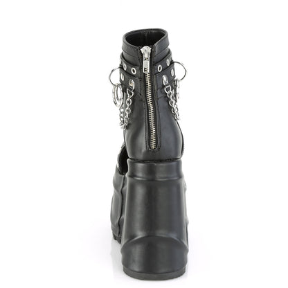 DemoniaCult Frauen Sandalen WAVE-22 BLK Vegan Leder