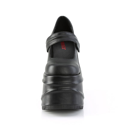 DemoniaCult Frauenpumpen WAVE-32 BLK Vegan Leder