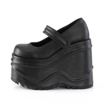 DemoniaCult Frauenpumpen WAVE-32 BLK Vegan Leder