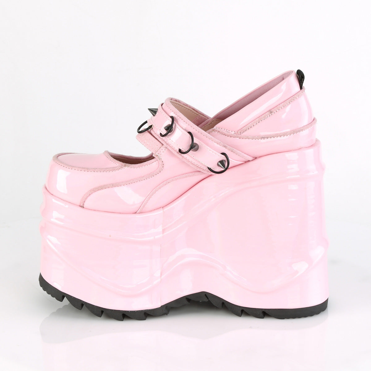 DemoniaCult Frauenpumpen WAVE-48 B. Pink Hologramm Pat