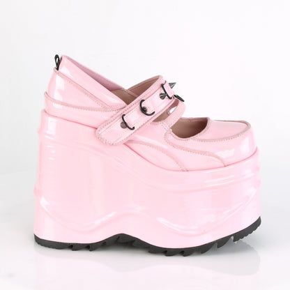 DemoniaCult Frauenpumpen WAVE-48 B. Pink Hologramm Pat