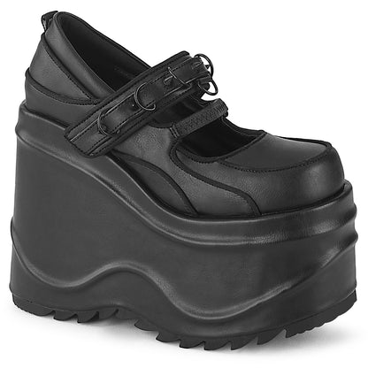 DemoniaCult Frauenpumpen WAVE-48 BLK Vegan Leder