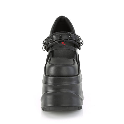DemoniaCult Frauenpumpen WAVE-48 BLK Vegan Leder