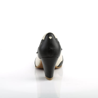 Pin Up Couture Womens Pumps WIGGLE-17 Blk-Cream Faux Leather