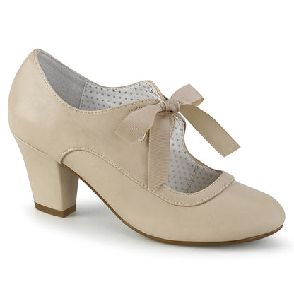 Pin Up Couture Womens Pumps WIGGLE-32 Beige Faux Leather