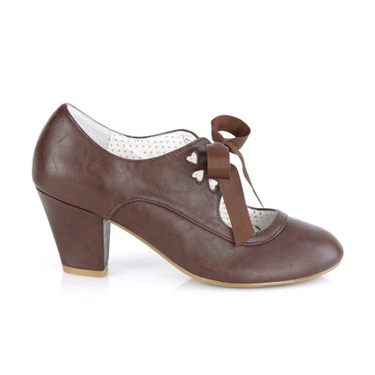 Pin Up Couture Womens Pumps WIGGLE-32 Dark Brown Faux Leather