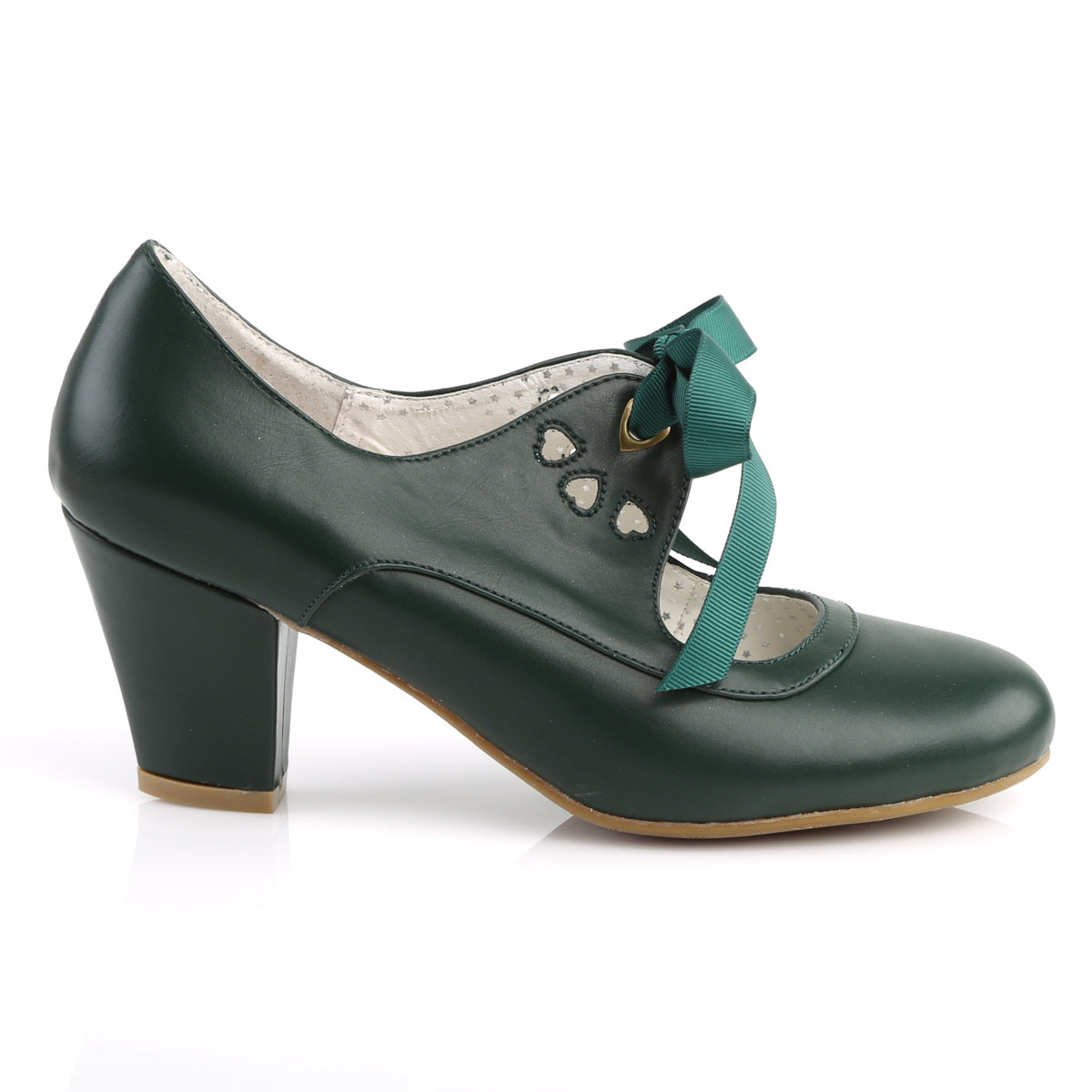 Pin Up Couture Womens Pumps WIGGLE-32 Dark Green Faux Leather