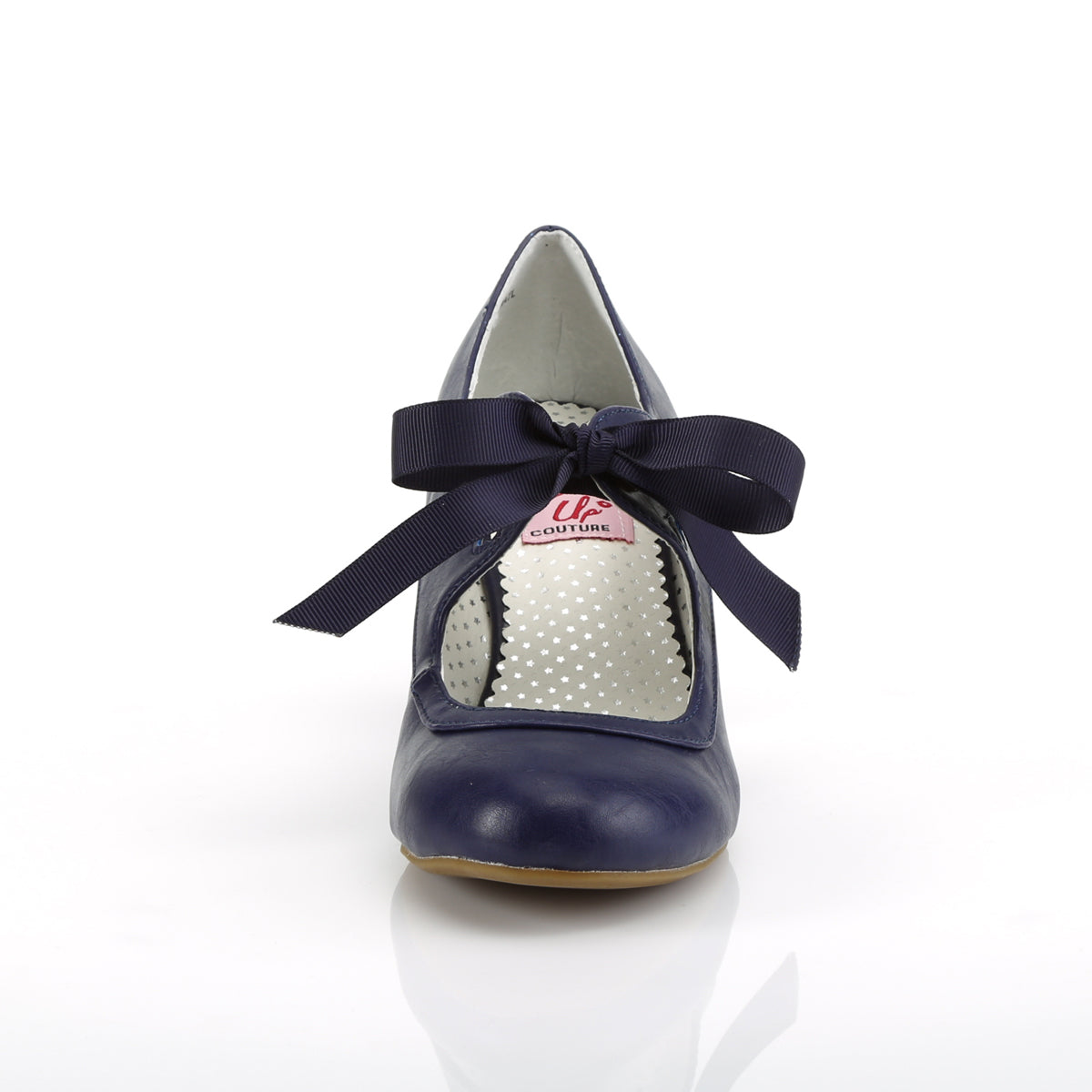 Pin Up Couture Frauenpumpen WIGGLE-32 Navy Blue Faux Leder