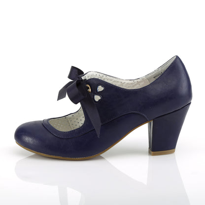 Pin Up Couture Frauenpumpen WIGGLE-32 Navy Blue Faux Leder