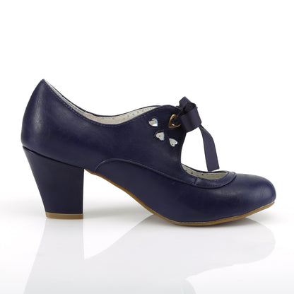 Pin Up Couture Frauenpumpen WIGGLE-32 Navy Blue Faux Leder