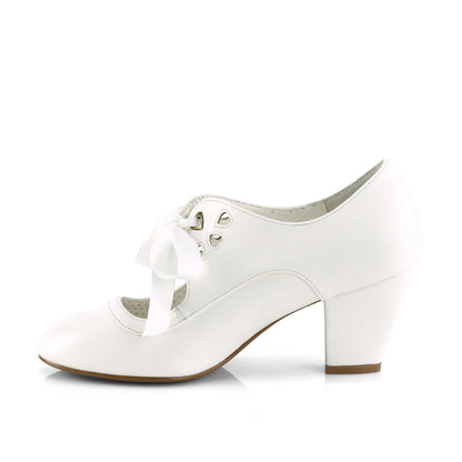 Pin Up Couture  Pumps WIGGLE-32 White Faux Leather