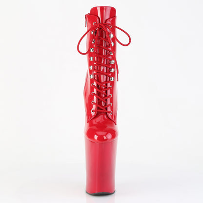 Pleaser Women's Platform Shoes WORSHIP-1020 Red Pat/Red