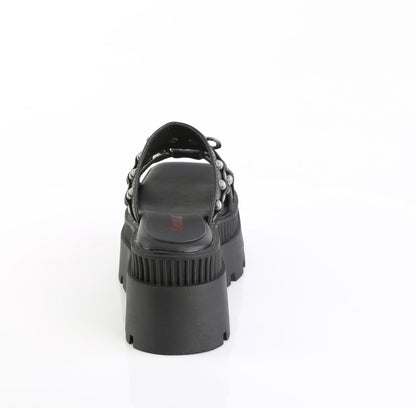 DemoniaCult Women's Sandals WRATH-08 Blk Vegan Leather