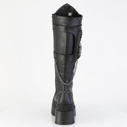 DemoniaCult Women's Mid-Calf & Knee High Boots WRATH-205 Blk Vegan Leather