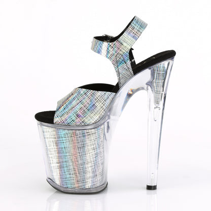 Pleaser Womens Sandals XTREME-808N-CRHM Blk Hologram TPU/Blk Hologram