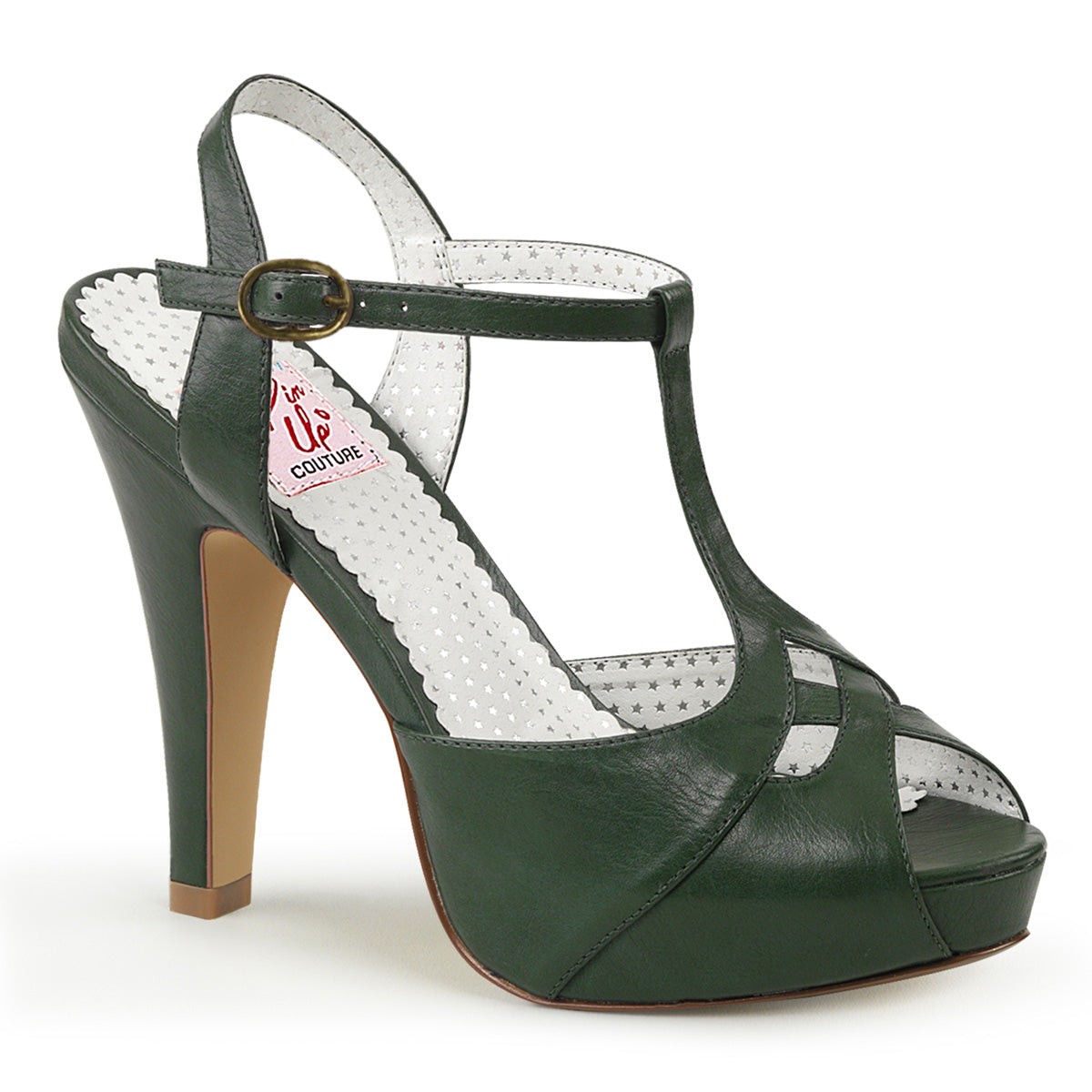 Pin Up Couture Womens Pumps BETTIE-23 Forst Green Faux Leather