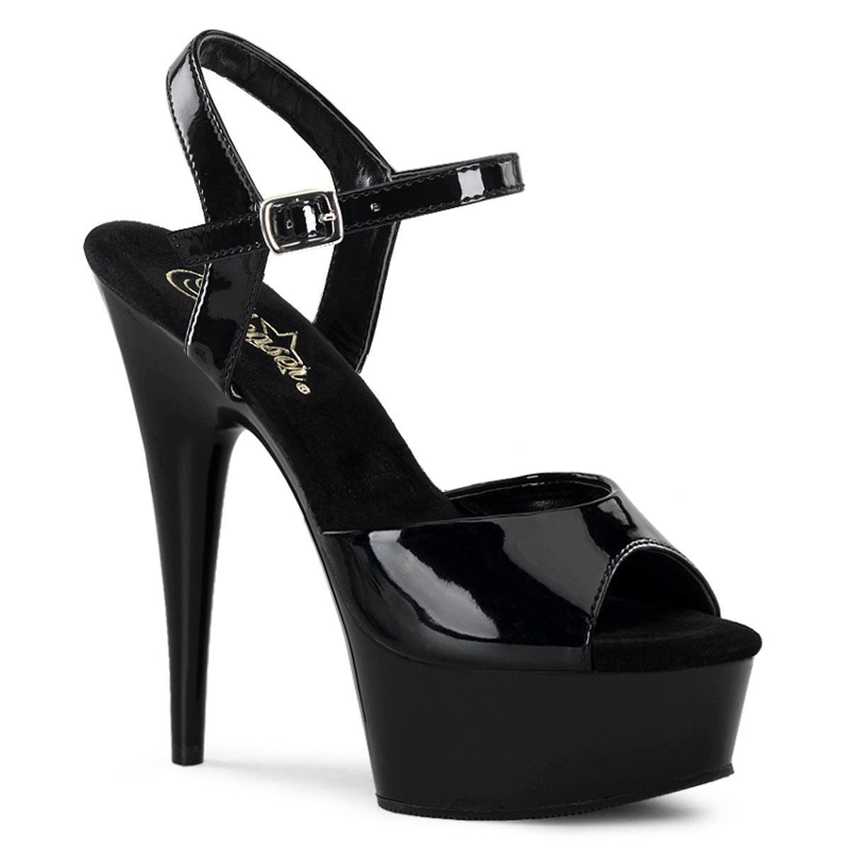 Pleaser DELIGHT-609 Blk Pat/Blk